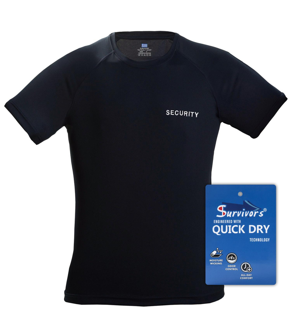 Μπλουζάκι Τ-Shirt Quick Dry Survivors μονόχρωμο Security