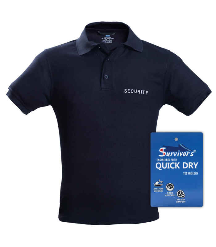Μπλουζάκι Polo Quick Dry με κέντημα Survivors μονόχρωμο S-XXL Security