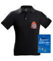 SURVIVORS T-SHIRT POLO ANTISWEAT FIREFIGHTER BLACK (S-XXL)
