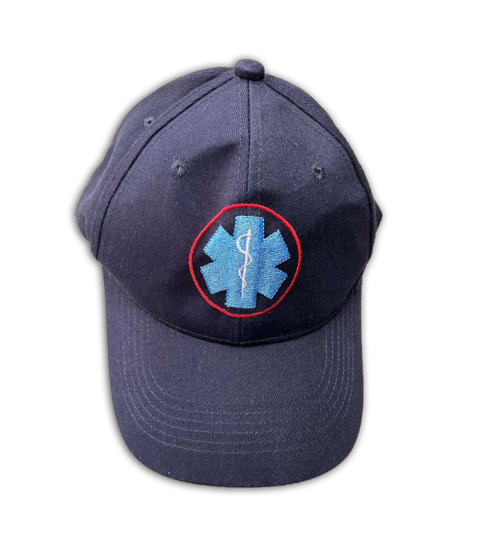 Καπέλο (τζόκεϊ) Μπλε με κέντημα ΕΚΑΒ