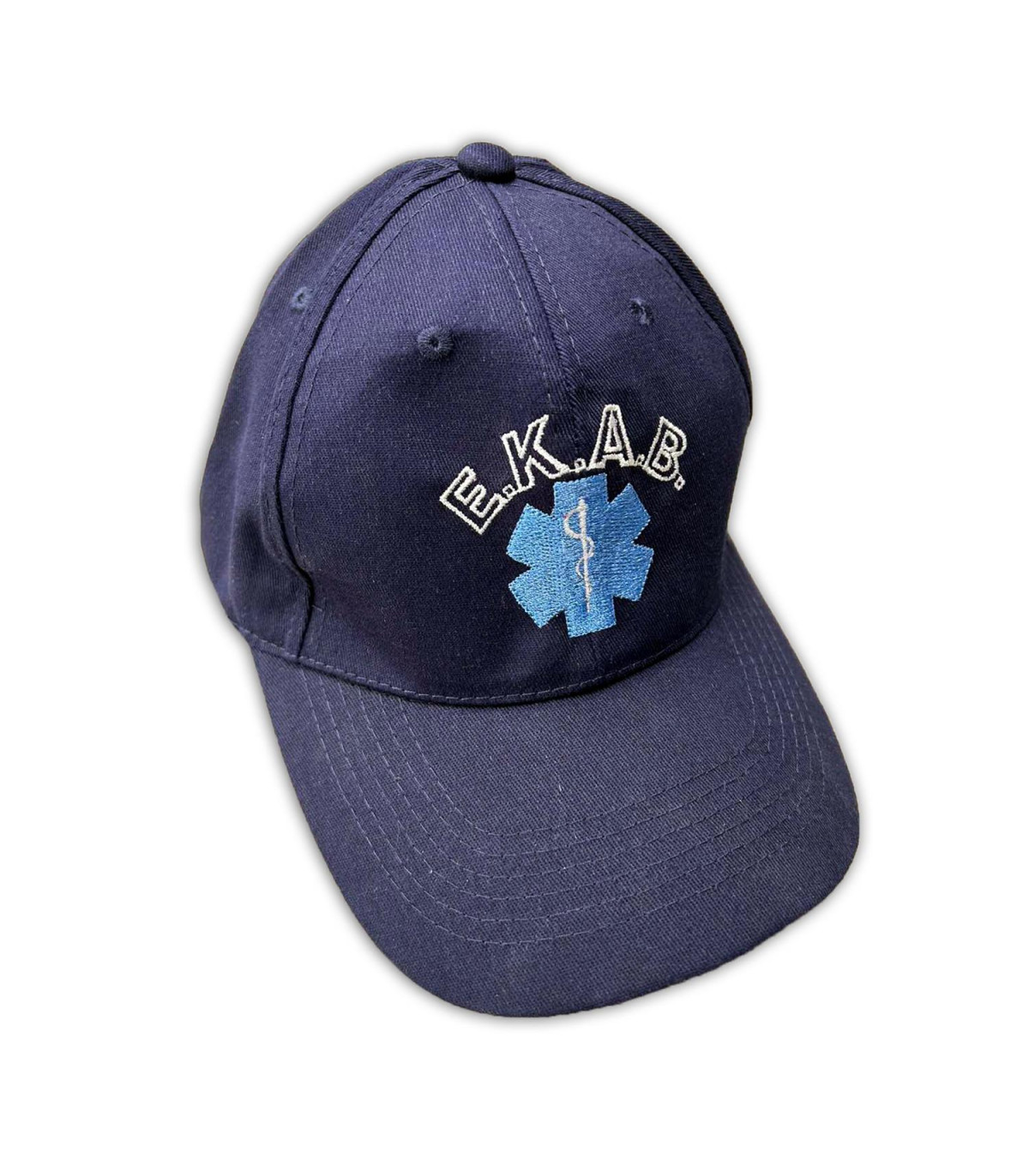 Καπέλο (τζόκεϊ) Μπλε με κέντημα ΕΚΑΒ