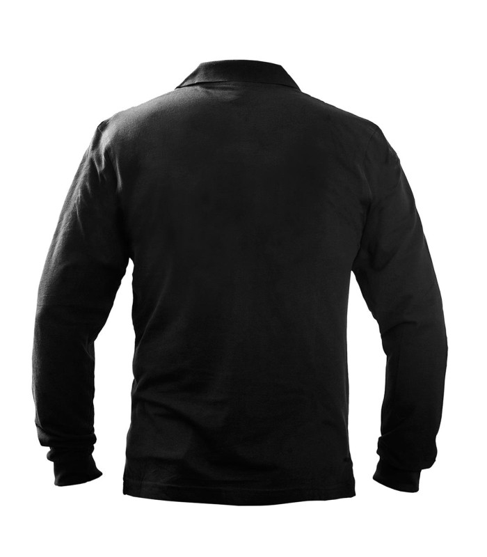 Μπλουζάκι Polo μακρύ μανίκι επιχειρησιακό (χωρίς κέντημα) Μαύρο