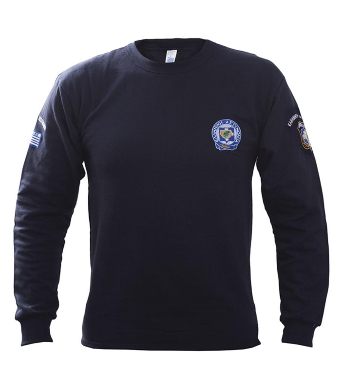 Μπλούζα Φούτερ Survivors Police Sweatshirt 100% Βαμβακερό Με Κέντημα Αστυνομίας Μπλέ | Sabotage Oddal