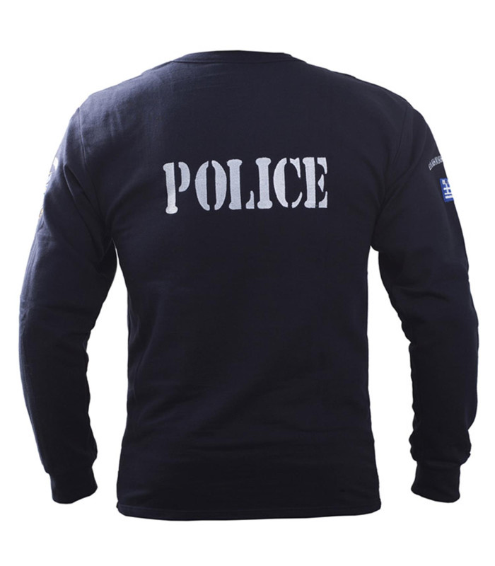 Μπλούζα Φούτερ Survivors Police Sweatshirt 100% Βαμβακερό Με Κέντημα Αστυνομίας Μπλέ | Sabotage Oddal
