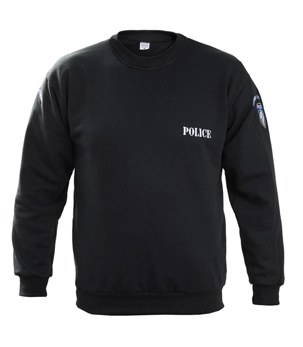 Φούτερ βαμβακερό 100% με λάστιχο & κέντημα (Αστυνομίας) Μαύρο