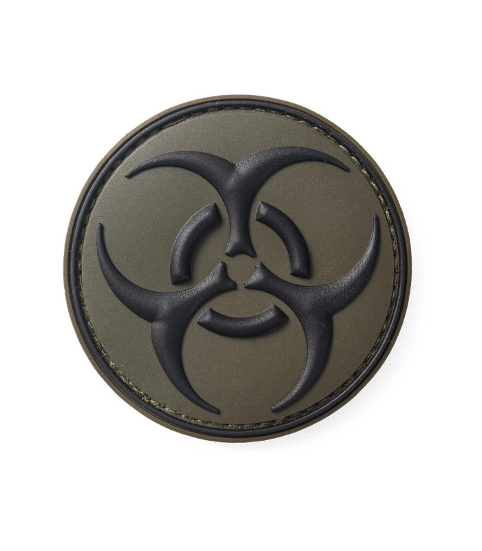 Σήμα Bio - Hazard (Βιολογικός Κίνδυνος) με velcro 3D Λαδί - Μαύρο