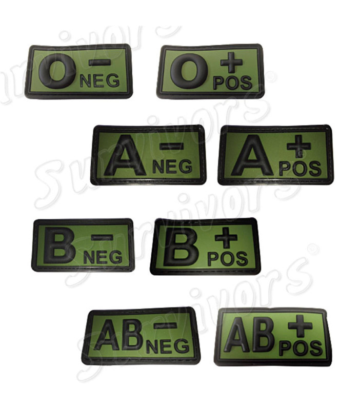 Survivors 3D Blood Group Patch With Velcro Black - Green | Sabotage Oddal