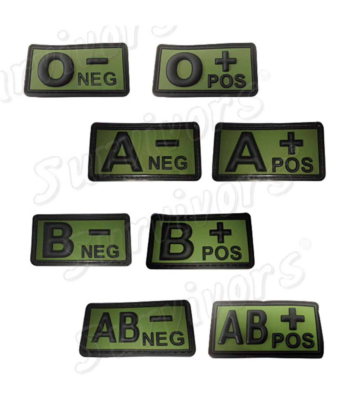 Σήματα ομάδες αίματος 3D (μαύρο - πράσινο)