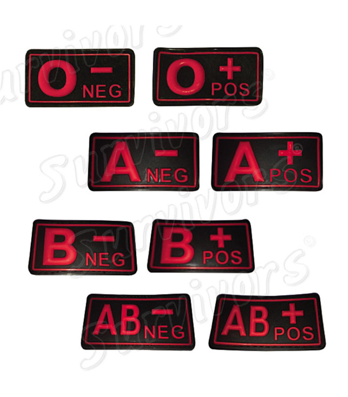 Σήματα ομάδες αίματος 3D (μαύρο – κόκκινο)