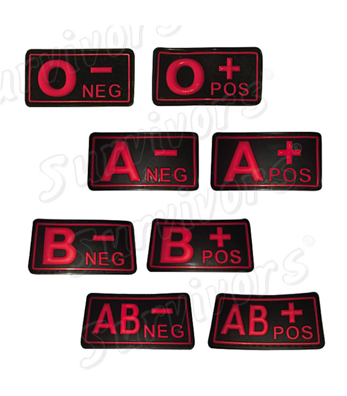 Σήματα ομάδες αίματος 3D (μαύρο – κόκκινο)