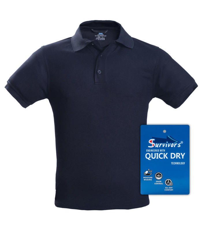 Survivors T-Shirt Polo Antisweat Blue (3XL-4XL) | Sabotage Oddal