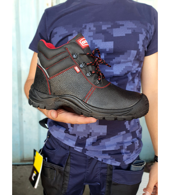 Μποτάκι δερμάτινο S3 αδιάβροχο μαύρο Νο.42 BSH102