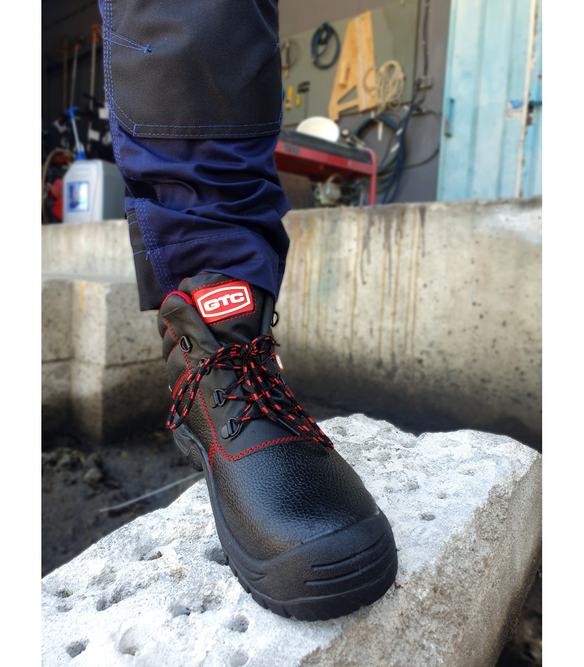 Μποτάκι δερμάτινο S3 αδιάβροχο μαύρο Νο.42 BSH102