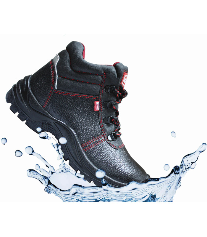 Μποτάκι δερμάτινο S3 αδιάβροχο μαύρο Νο.41 BSH102