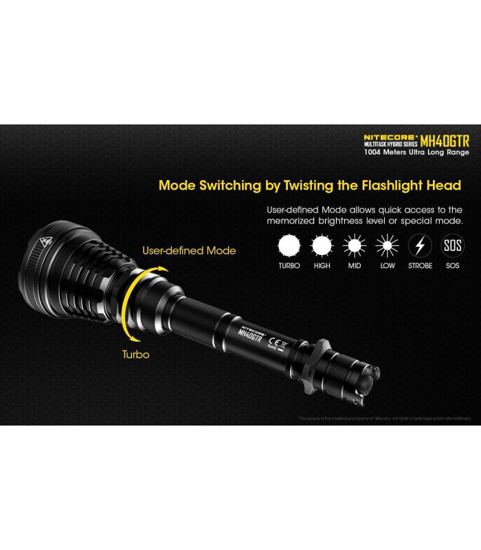 NITECORE MH40GTR 1200lm Rechargeable Flashlight | Sabotage Oddal