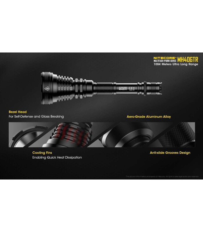 NITECORE MH40GTR 1200lm Rechargeable Flashlight | Sabotage Oddal