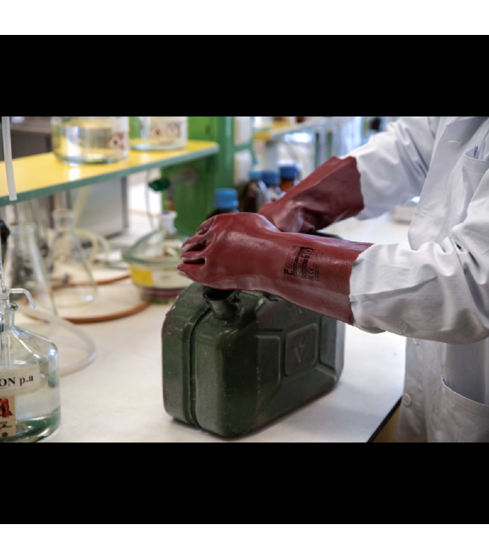 Γάντια χημικών Νο4 PVC πετρελαίου 10''-27cm Redstart