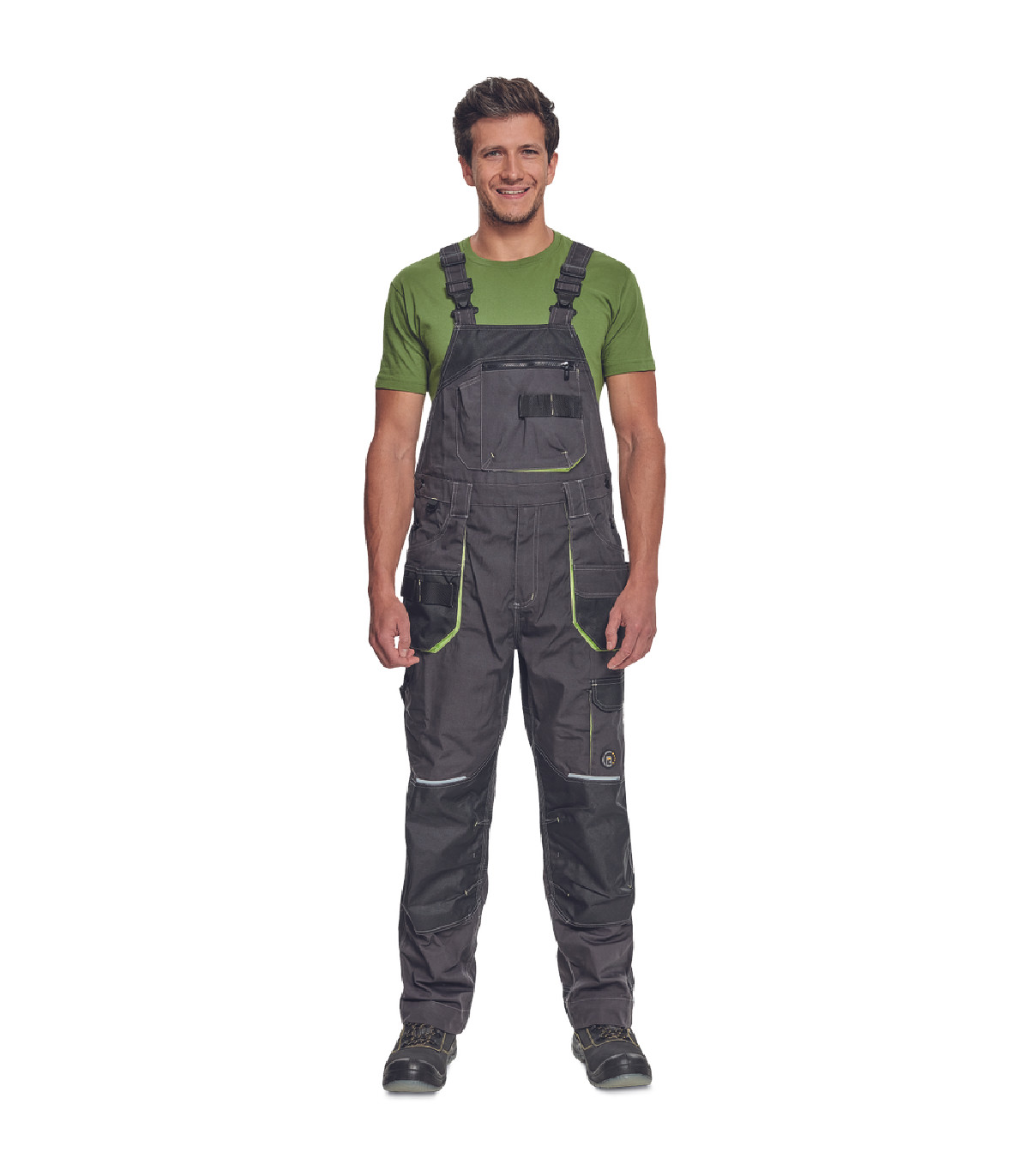 ΦΟΡΜΑ ΕΡΓΑΣΙΑΣ ΜΕ ΤΙΡΑΝΤΕΣ GREENDALE ΑΝΘΡΑΚΙ/ΛΑΙΜ 65%poly-35%cott, 270 g/m² No 48/M