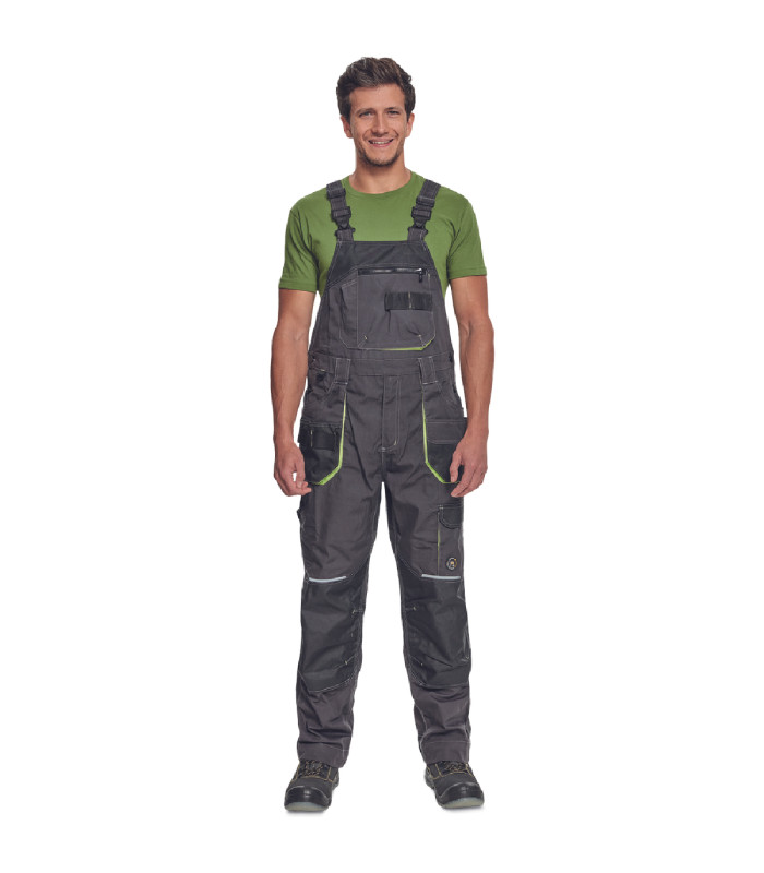 ΦΟΡΜΑ ΕΡΓΑΣΙΑΣ ΜΕ ΤΙΡΑΝΤΕΣ GREENDALE ΑΝΘΡΑΚΙ/ΛΑΙΜ 65%poly-35%cott, 270 g/m² No 50/M