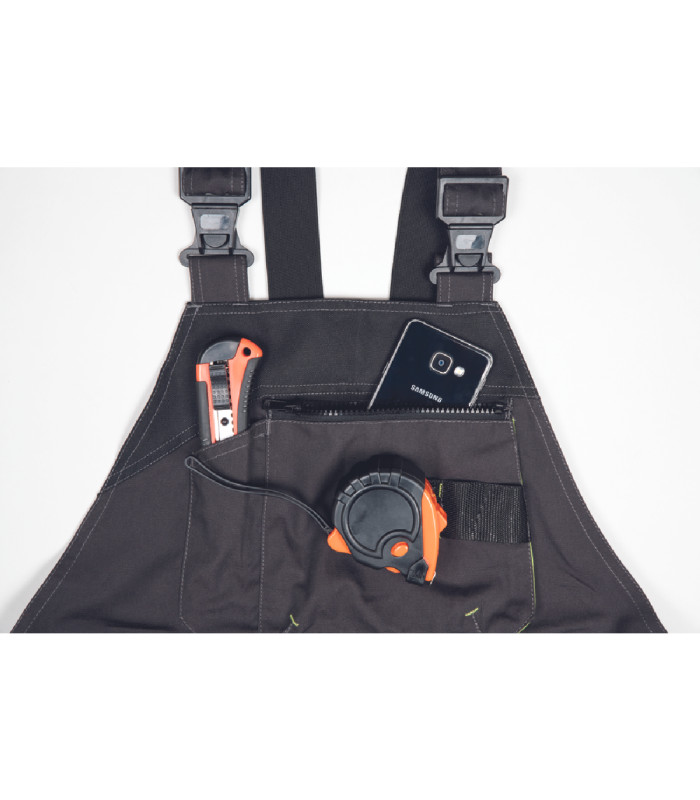 ΦΟΡΜΑ ΕΡΓΑΣΙΑΣ ΜΕ ΤΙΡΑΝΤΕΣ GREENDALE ΑΝΘΡΑΚΙ/ΛΑΙΜ 65%poly-35%cott, 270 g/m² No 56/XL