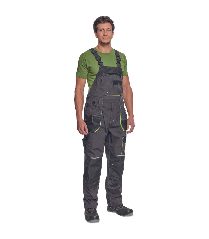 ΦΟΡΜΑ ΕΡΓΑΣΙΑΣ ΜΕ ΤΙΡΑΝΤΕΣ GREENDALE ΑΝΘΡΑΚΙ/ΛΑΙΜ 65%poly-35%cott, 270 g/m² No 58/XL