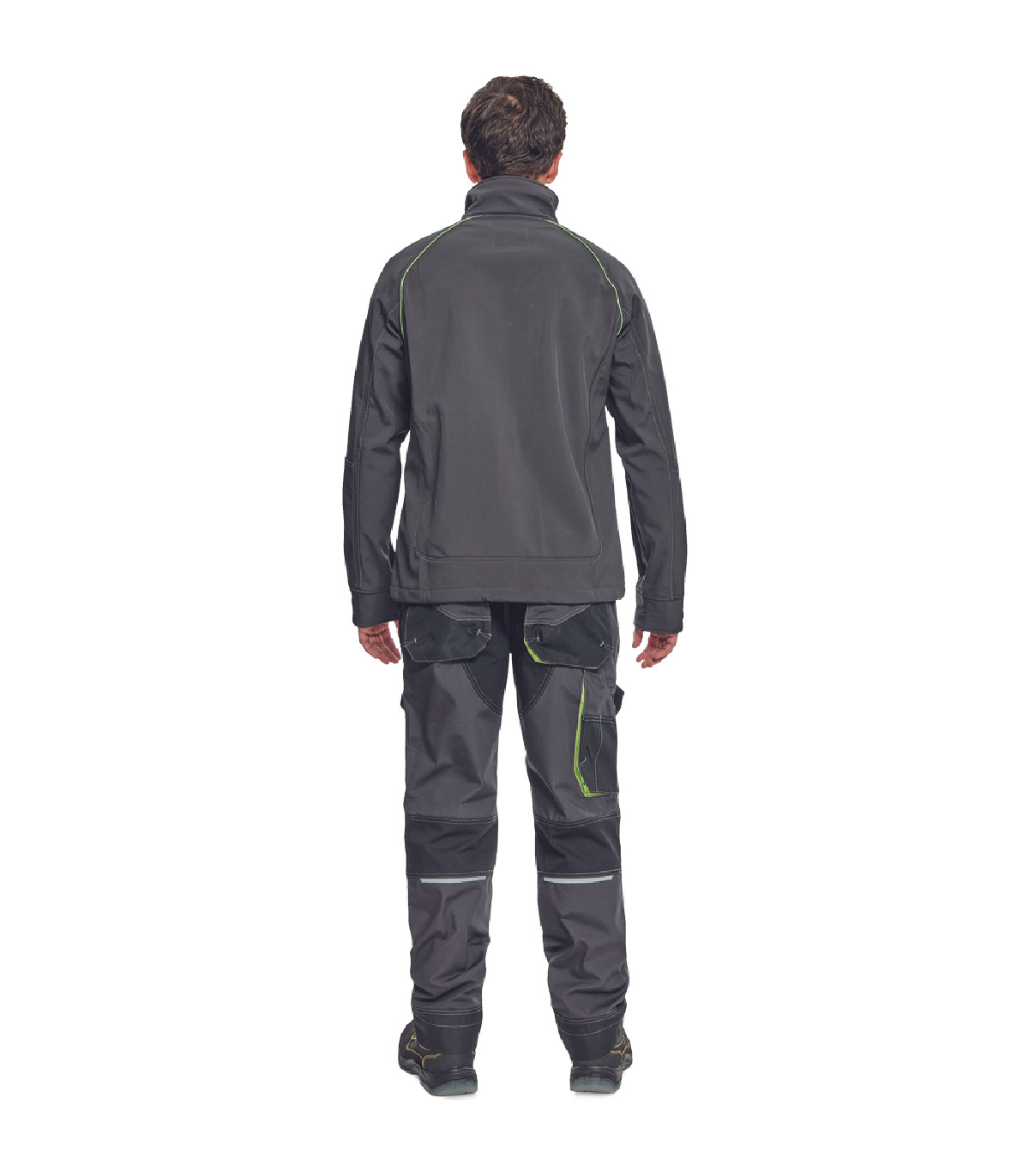 ΜΠΟΥΦΑΝ SOFTSHELL ΕΡΓΑΣΙΑΣ ΑΔΙΑΒΡΟΧΟ GREENDALE ΑΝΘΡΑΚΙ/ΛΑΙΜ 94%poly-6%elast, 320 g/m² 2XL