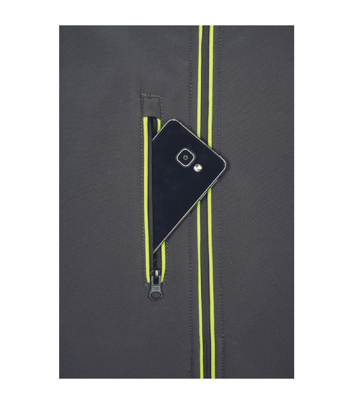 ΜΠΟΥΦΑΝ SOFTSHELL ΕΡΓΑΣΙΑΣ ΑΔΙΑΒΡΟΧΟ GREENDALE ΑΝΘΡΑΚΙ/ΛΑΙΜ 94%poly-6%elast, 320 g/m² 2XL