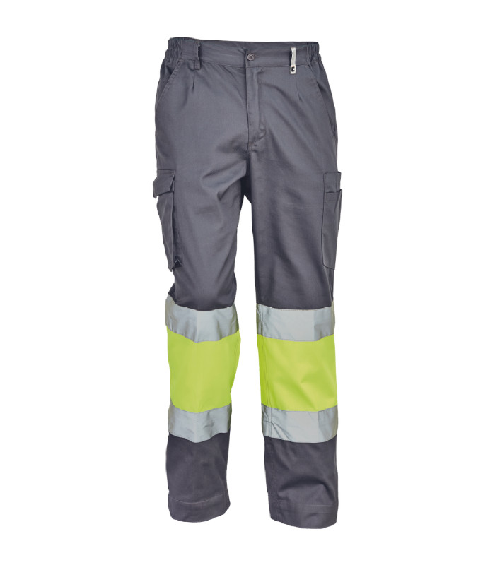 Παντελόνι εργασίας Bilbao γκρι/κίτρινο υψηλής ευκρίνειας 65%poly-35%cott, 195 g/m² No 48/M