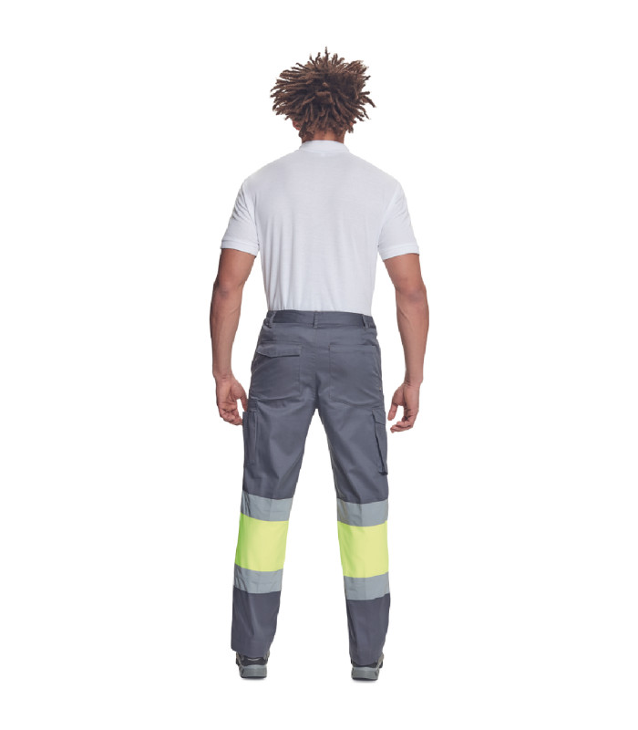 Παντελόνι εργασίας Bilbao γκρι/κίτρινο υψηλής ευκρίνειας 65%poly-35%cott, 195 g/m² No 48/M