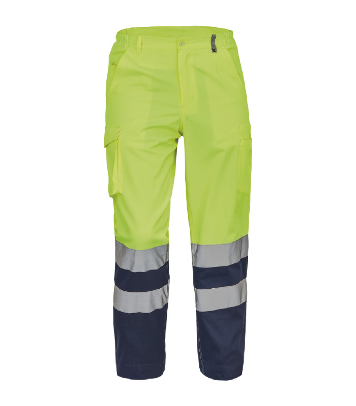 ΠΑΝΤΕΛΟΝΙ ΕΡΓΑΣΙΑΣ BURGOS ΚΙΤΡΙΝΟ/ΜΠΛΕ ΥΨΗΛΗΣ ΕΥΚΡΙΝΕΙΑΣ 50%poly-50%cott, 200 g/m² No 60/2XL