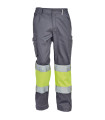 Παντελόνι εργασίας Bilbao γκρι/κίτρινο υψηλής ευκρίνειας 65%poly-35%cott, 195 g/m² No 60/2XL