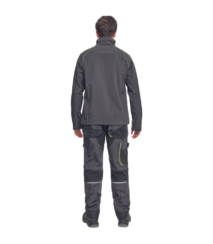 ΜΠΟΥΦΑΝ SOFTSHELL ΕΡΓΑΣΙΑΣ ΑΔΙΑΒΡΟΧΟ GREENDALE ΑΝΘΡΑΚΙ/ΛΑΙΜ 94%poly-6%elast, 320 g/m² 3XL