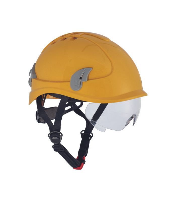 Κράνος εργοταξίου Alpinworker κίτρινο με ενσωματωμένα γυαλιά