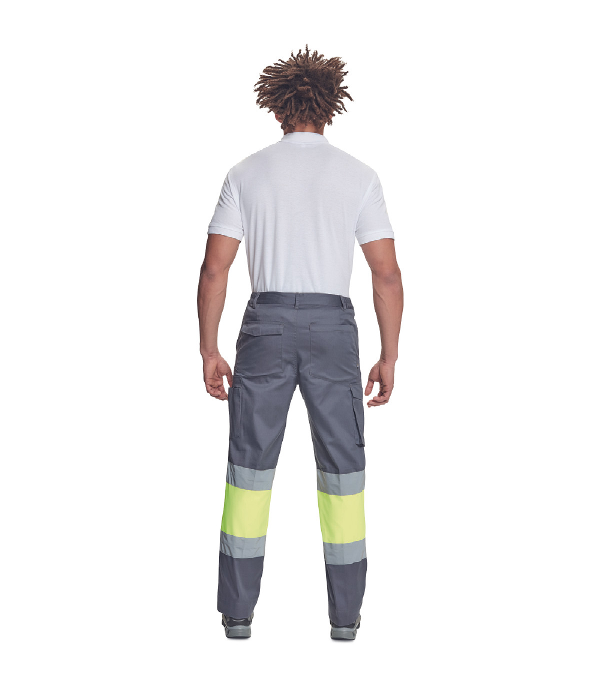 Παντελόνι εργασίας Bilbao γκρι/κίτρινο υψηλής ευκρίνειας 65%poly-35%cott, 195 g/m² No 62/2XL