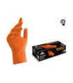 Γάντια μιας χρήσης nitrile πορτοκαλί συνεργείου πάχος 0.18mm Dext 9/L (κουτί των 50τεμ.) D3679