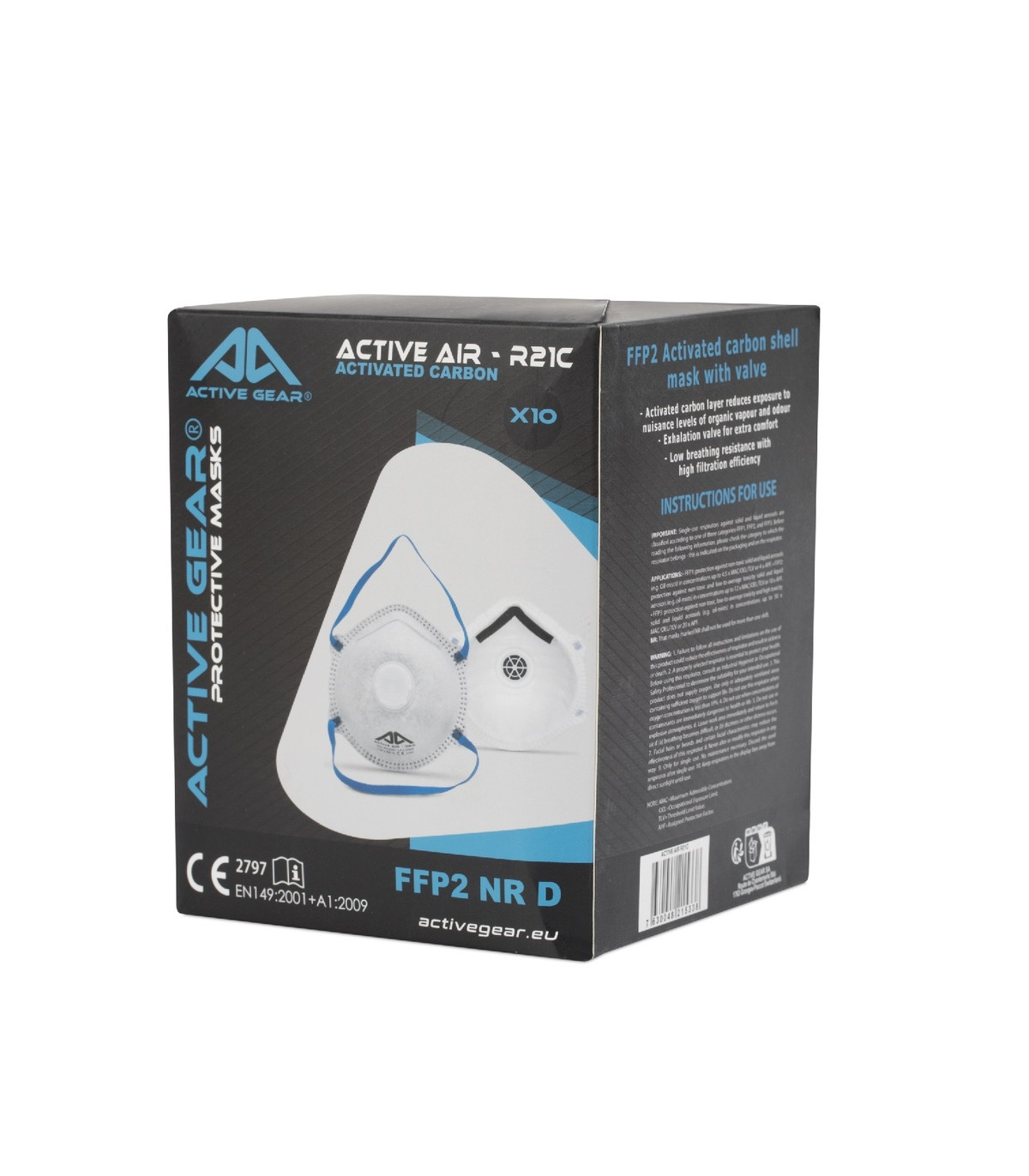 Μάσκα FFP2 NR ενεργού άνθρακα με βαλβίδα AIR R21C