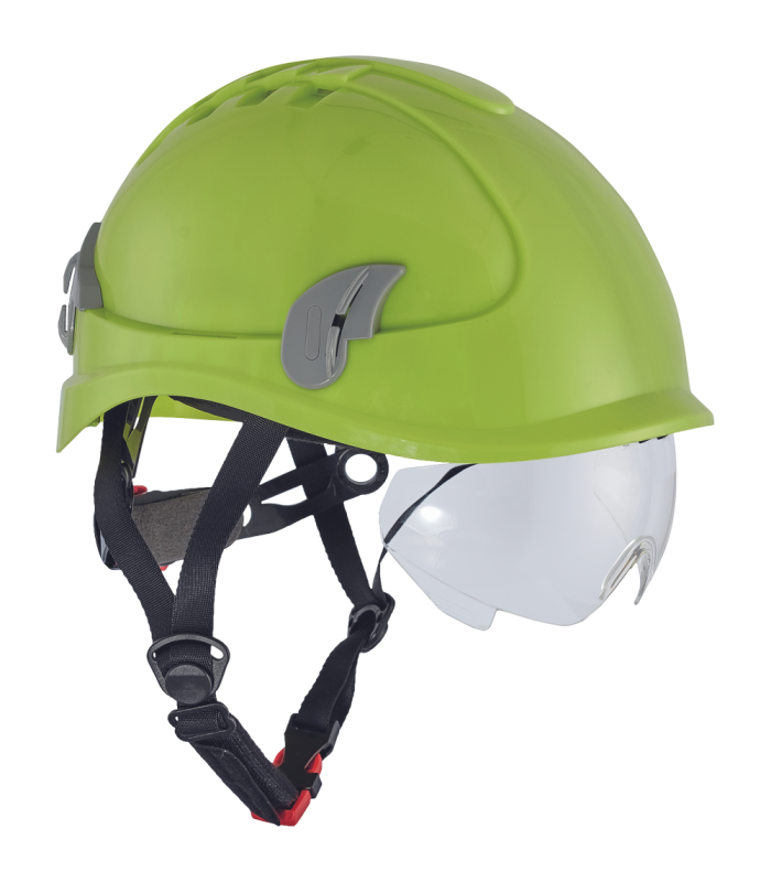 Κράνος εργοταξίου Alpinworker κίτρινο HV με ενσωματωμένα γυαλιά