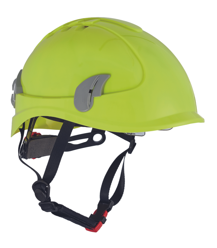 Κράνος εργοταξίου Alpinworker κίτρινο HV με ενσωματωμένα γυαλιά