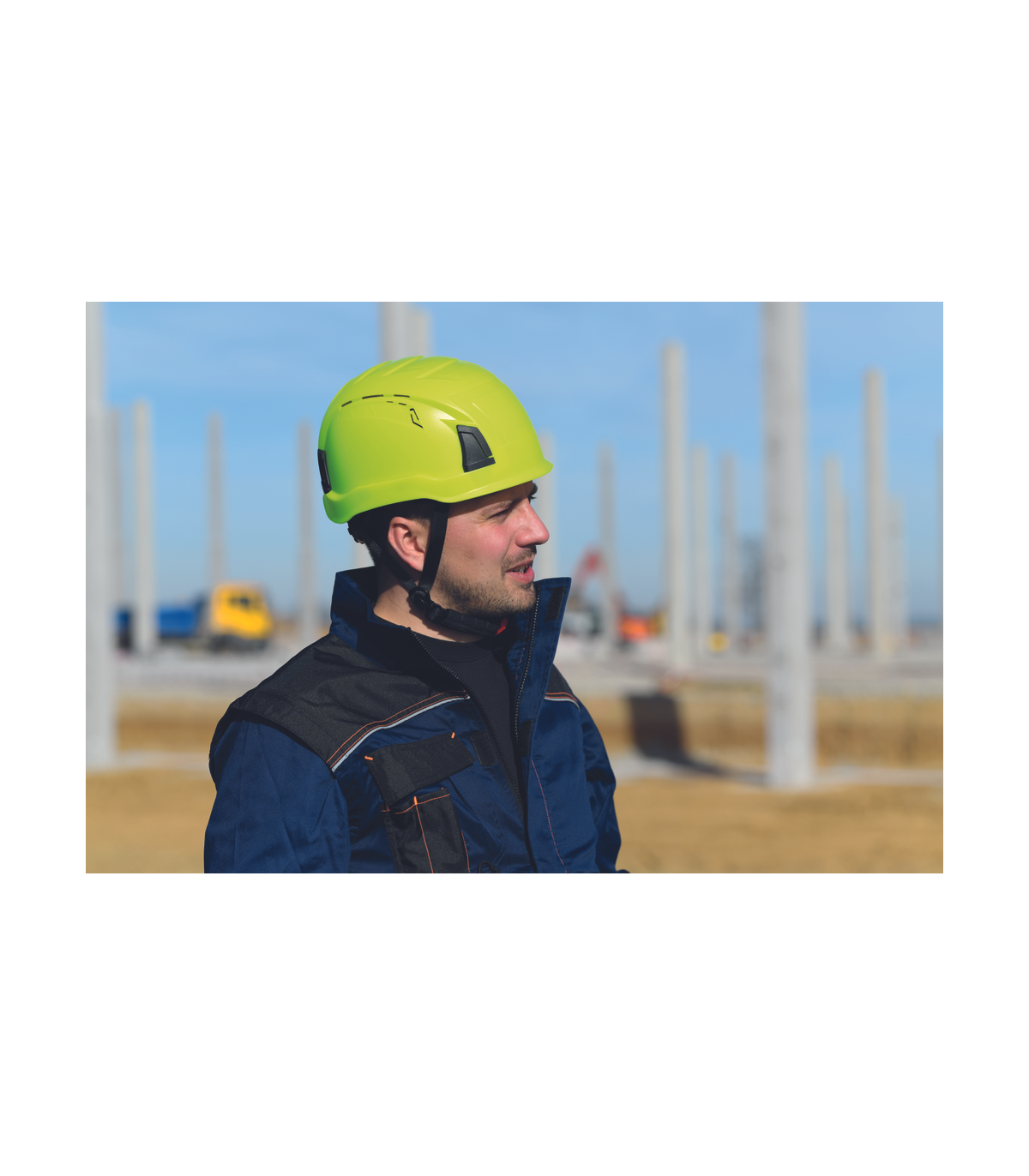 Κράνος εργοταξίου Alpinworker κίτρινο HV με ενσωματωμένα γυαλιά