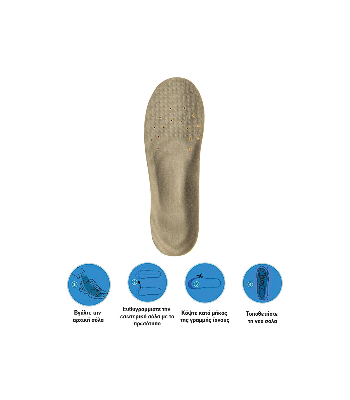 GTC Ανατομικοί Πάτοι Παπουτσιών Εργασίας με PU No35-37 2τεμ. B2FE1