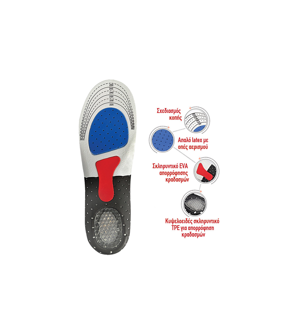 GTC Ανατομικοί Πάτοι Παπουτσιών Εργασίας με EVA 2τεμ. No37-40 AHI2AAB1