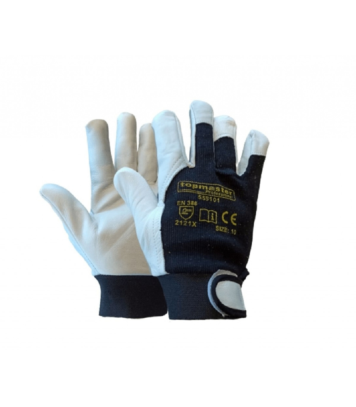 TOP MASTER Γάντια δερματοπάνινα VELCRO PG01 N-11 558107