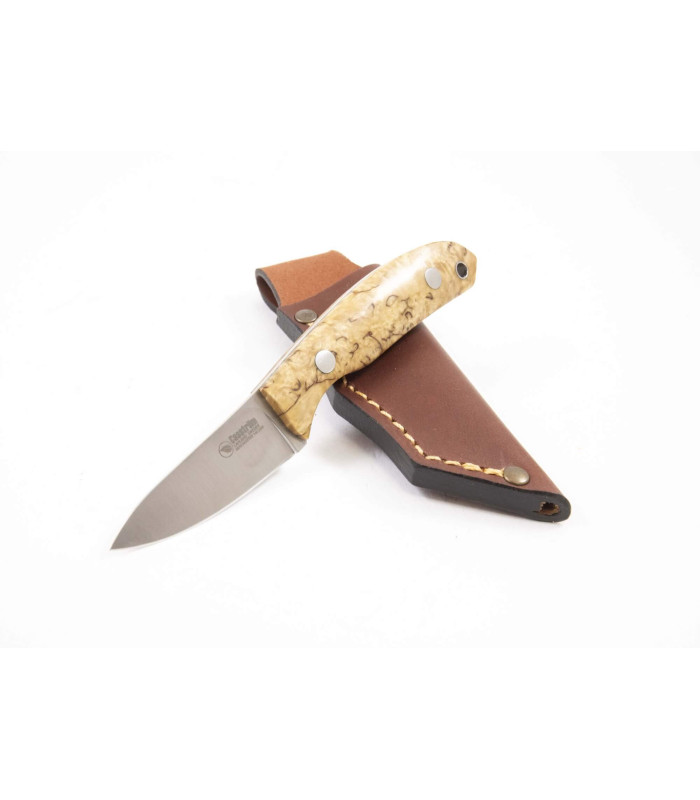 Casstrom Safari Mini Hunter Stabilised Curly Birch Stainless Steel