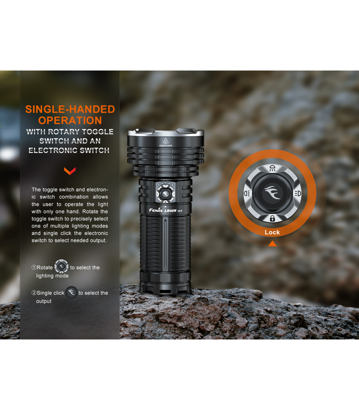 Φακός Fenix LR40R V2.0 Επαναφορτιζόμενος με USB