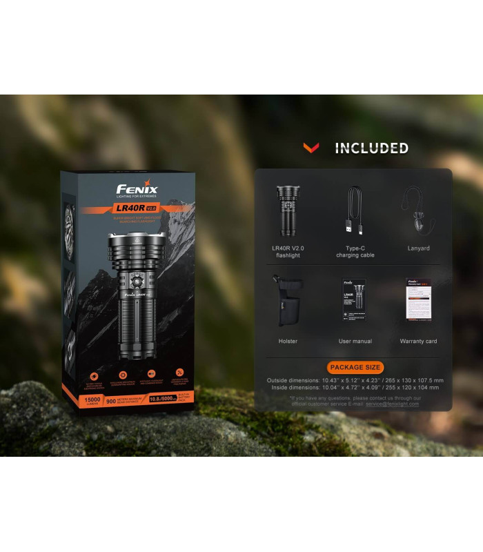 Φακός Fenix LR40R V2.0 Επαναφορτιζόμενος με USB