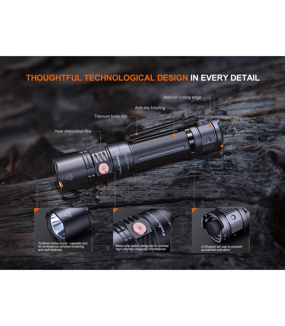 Φακός Fenix PD36R V2.0 Επαναφορτιζόμενος με USB