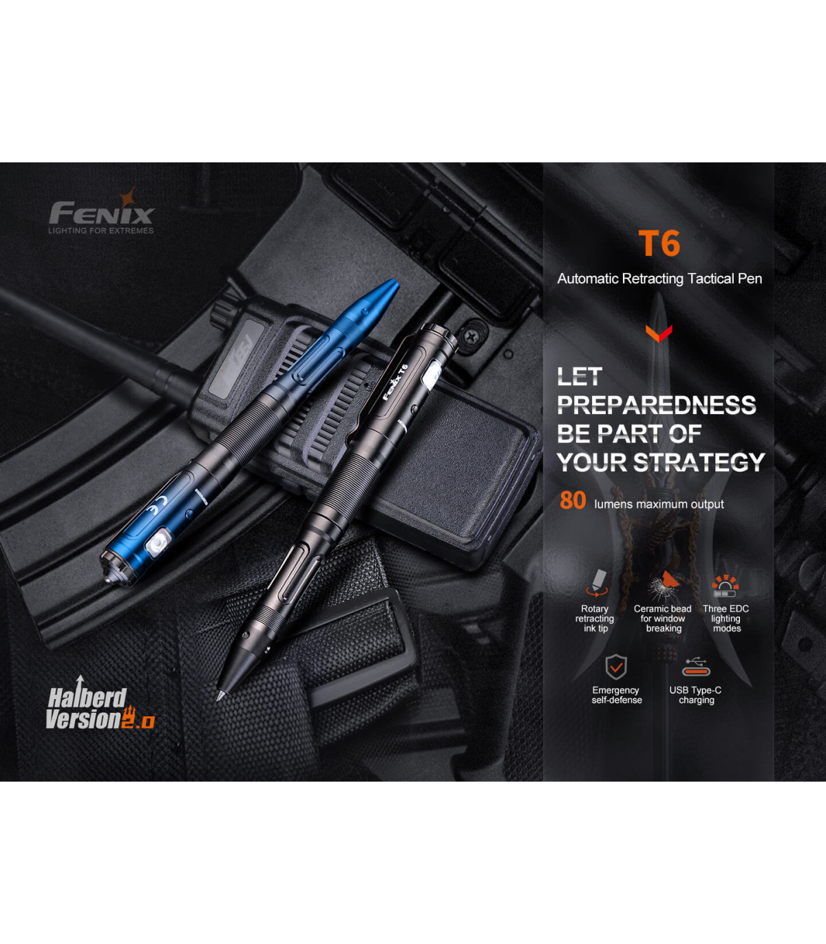 Φακός Στυλό Fenix T6 Επαναφορτιζόμενος με USB