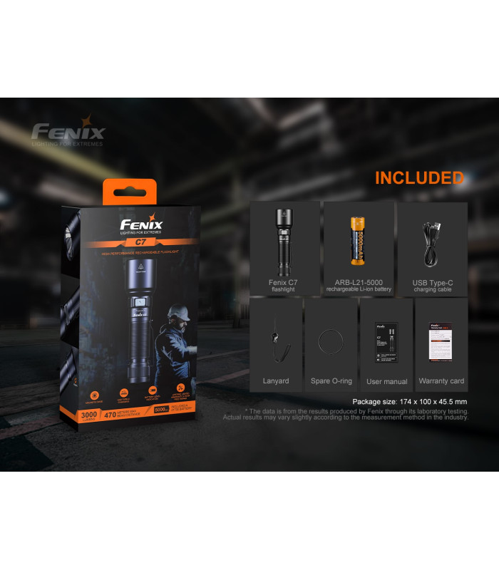 Φακός Fenix C7 Επαναφορτιζόμενος Με USB