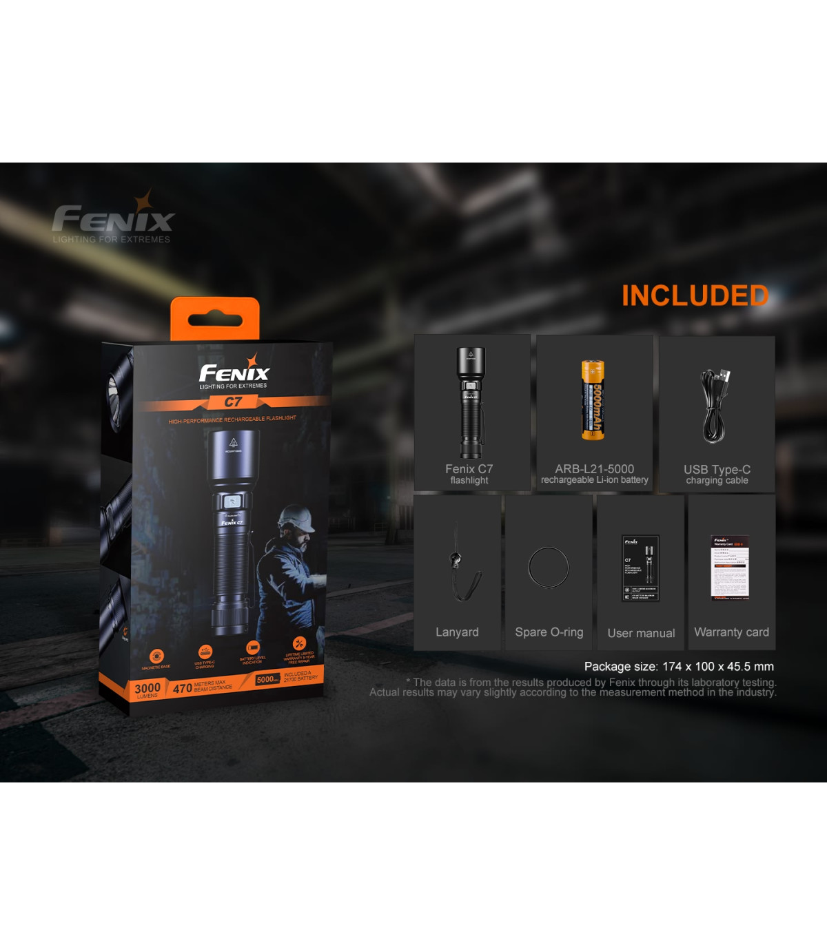 Φακός Fenix C7 Επαναφορτιζόμενος Με USB