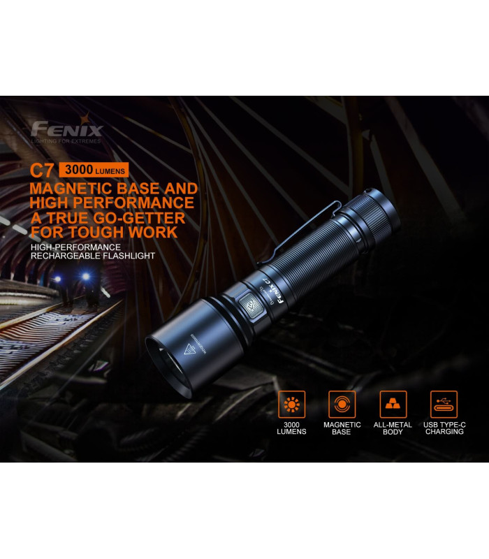Φακός Fenix C7 Επαναφορτιζόμενος Με USB
